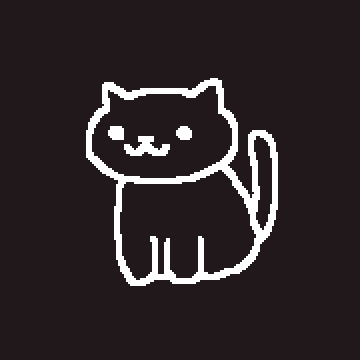 a cat drawn in white on a black background